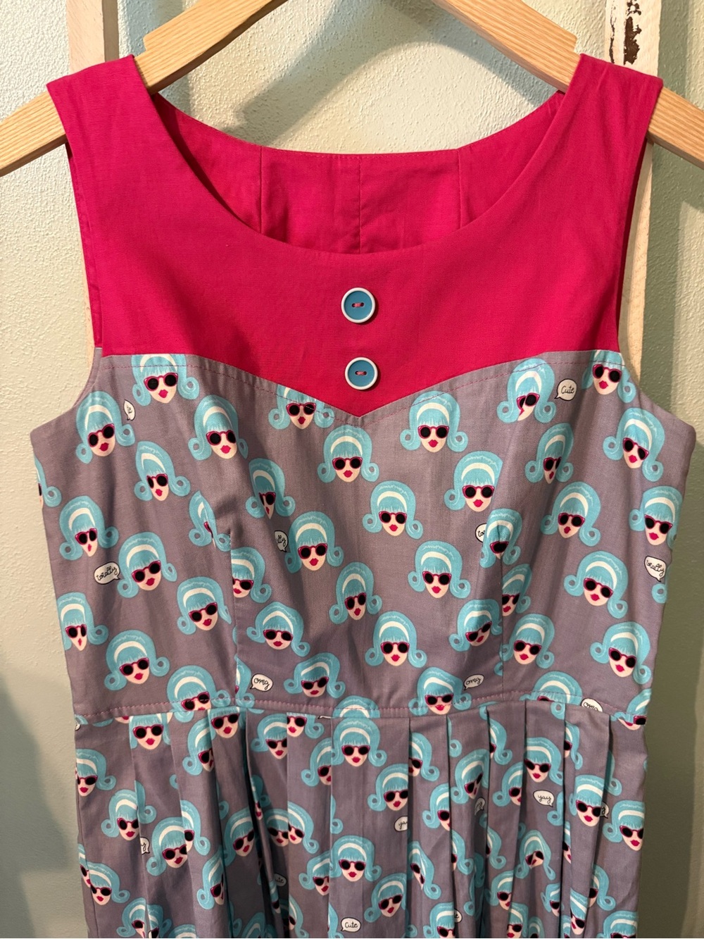 Beebop & Wally New York Retro 50’s Gladys Dress Cartoon Print Cotton Size M - Picture 2 of 10